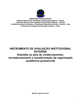INSTRUMENTO DE AVALIA&Ccedil;&Atilde;O INSTITUCIONAL EXTERNA
