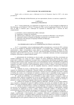 LEI N&ordm; 10.745, DE 1&ordm; DE AGOSTO DE 2014 Disp&otilde;e sobre as
