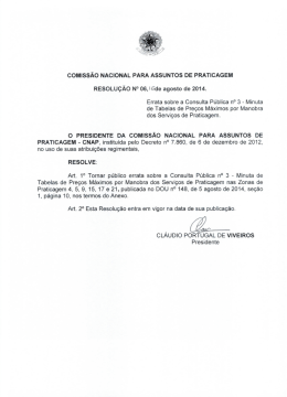Resolução nº 06, de 15 de agosto de 2014, que torna pública a
