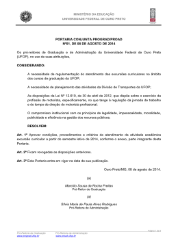 Portaria Conjunta PROGRAD/PROAD Nº 01 de 08 de agosto de 2014.
