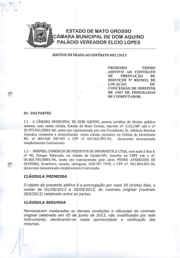 Aditivo 001/2013 ao Contrato n.º 003/2013