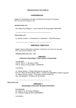 PROGRAMA&Ccedil;&Atilde;O GERAL - Inscri&ccedil;&atilde;o para alojamento e encontro de