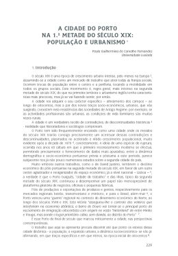 a cidade do porto metade do s&eacute;culo xix: popula&ccedil;&atilde;o e urbanismo