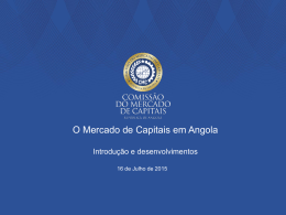 O Mercado de Capitais em Angola