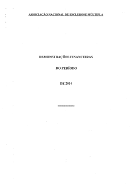 Demonstra&ccedil;&otilde;es Finaceiras 2014 - Associa&ccedil;&atilde;o Nacional Esclerose