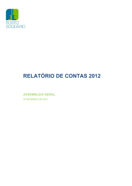 RELATÓRIO DE CONTAS 2012