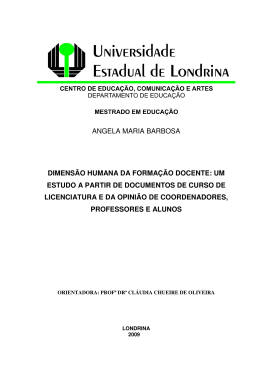 angela maria barbosa dimens&atilde;o humana da forma&ccedil;&atilde;o docente