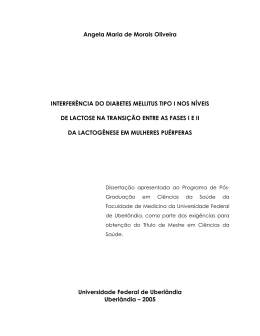 Angela Maria de Morais Oliveira INTERFER&Ecirc;NCIA DO DIABETES