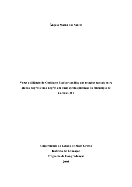 &Acirc;ngela Maria dos Santos Vozes e Sil&ecirc;ncio do Cotidiano Escolar
