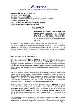 PRESTA&Ccedil;&Atilde;O ANUAL DE CONTAS Processo TCM n&ordm; 03279