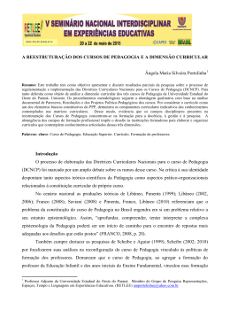 A REESTRUTURA&Ccedil;&Atilde;O DOS CURSOS DE PEDAGOGIA