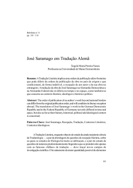 Jos&eacute; Saramago em Tradu&ccedil;&atilde;o Alem&atilde;