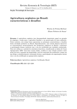 Agricultura org&acirc;nica no Brasil: caracter&iacute;sticas e desafios