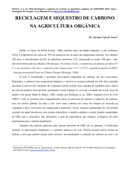 reciclagem e sequestro de carbono na agricultura org&acirc;nica