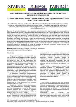 a import&acirc;ncia da agricultura org&acirc;nica para os produtores do