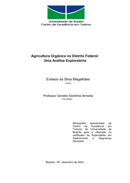 Agricultura Org&acirc;nica no Distrito Federal - BDM