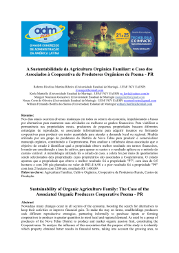 A Sustentabilidade da Agricultura Org&acirc;nica Familiar o Caso dos