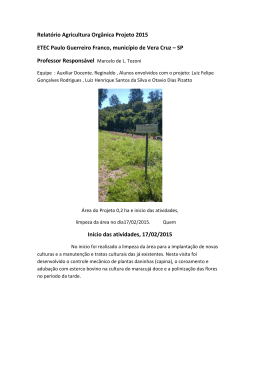 Relatório Agricultura Orgânica Projeto 2015 ETEC Paulo