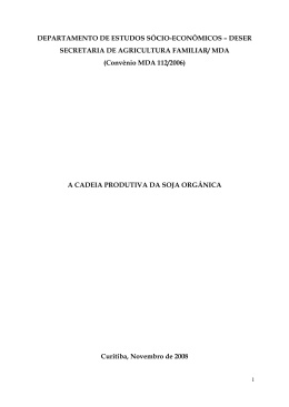 A Cadeia Produtiva da Soja Org&acirc;nica
