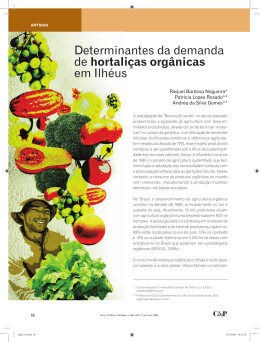Determinantes da demanda de hortali&ccedil;as org&acirc;nicas em Ilh&eacute;us