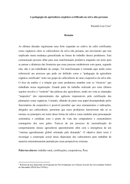 A pedagogia da agricultura org&acirc;nica certificada na selva alta
