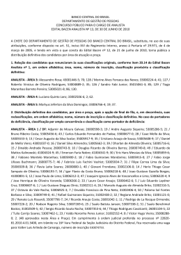 Edital Bacen Analista n&deg; 13, de 30 de junho de 2010