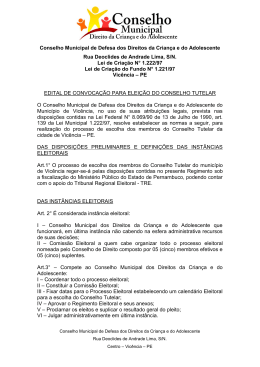 Elei&Atilde;&sect;&Atilde;&pound;o Conselho Tutelar 2015