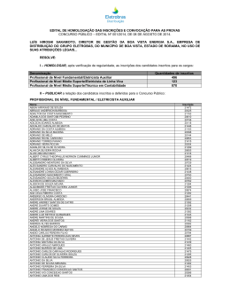 edital de homologa&ccedil;&atilde;o das inscri&ccedil;&otilde;es e convoca&ccedil;&atilde;o para as provas