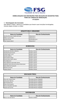 28/11/2014 Edital de homologa&ccedil;&atilde;o das Inscri&ccedil;&otilde;es para sele&ccedil;&atilde;o de