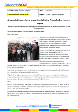 Alunos do Cepa assistem a palestra da Pol&iacute;cia Federal sobre