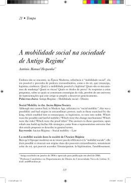 A mobilidade social na sociedade de Antigo Regime*