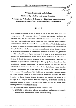 J&uacute;ri T&iacute;tulo Especialista Desporto Provas p&uacute;blicas para atribui&ccedil;&atilde;o do