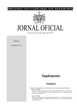 JORNAL OFICIAL - Governo Regional da Madeira