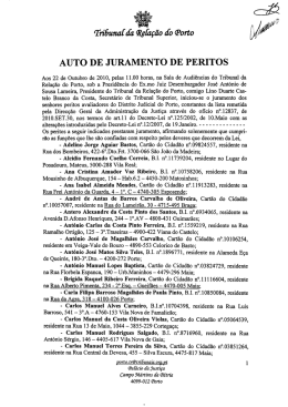 Juramento de Peritos em 22-10-2010
