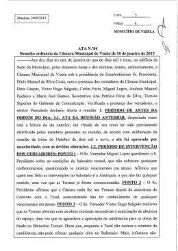 Ata Reuni&atilde;o de C&acirc;mara N.&ordm; 084