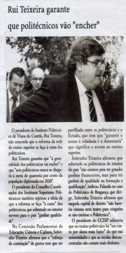 Rui Teixeira garante que Polit&eacute;cnicos v&atilde;o &ldquo;encher&rdquo;