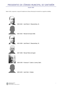 Presidentes da C&acirc;mara Municipal de Santar&eacute;m, desde 1820
