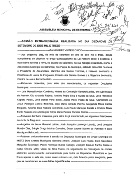 Acta n&ordm; 25 - C&acirc;mara Municipal de Estremoz
