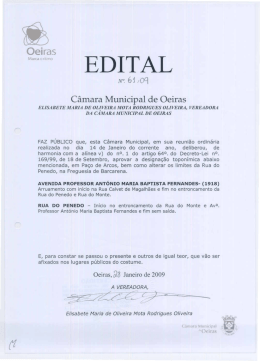 Edital nº61 - Câmara Municipal de Oeiras