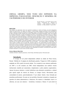 jornal grimpa: nem tudo s&atilde;o espinhos na imprensa