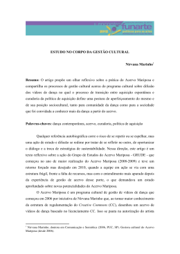Estudo do corpo na gestão cultural