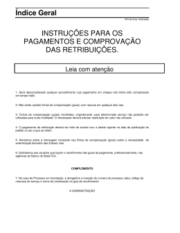 &Iacute;ndice Geral INSTRU&Ccedil;&Otilde;ES PARA OS PAGAMENTOS E