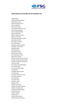 APROVADOS NO VESTIBULAR DE INVERNO FSG