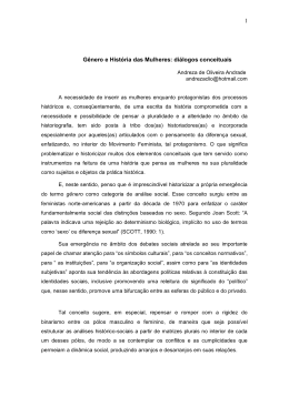 1 G&ecirc;nero e Hist&oacute;ria das Mulheres: di&aacute;logos conceituais - Anpuh