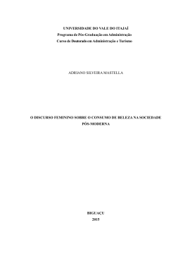 o discurso feminino sobre o consumo de beleza na