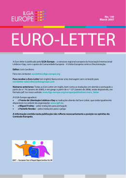 A Euro-letter &eacute; publicada pela ILGA-Europa &ndash; a