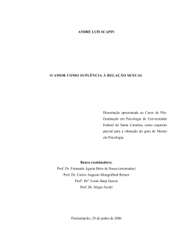 ANDR&Eacute; LU&Iacute;S SCAPIN O AMOR COMO SUPL&Ecirc;NCIA &Agrave; RELA&Ccedil;&Atilde;O