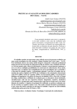 PR&Aacute;TICAS AVALIATIVAS DOS EDUCADORES DO CEJLL &ndash; NAVE