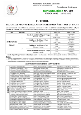 Futebol - Segundas Provas Regulamentares para &aacute;rbitros das