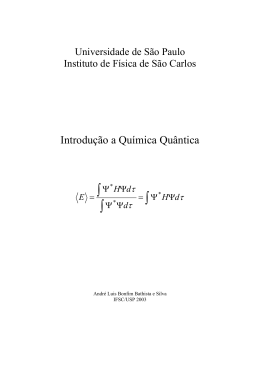Introdu&ccedil;&atilde;o a Qu&iacute;mica Qu&acirc;ntica